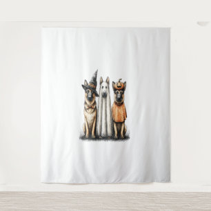 Halloween Ghost Golden Retriever Dog Tapestry