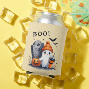 Halloween Ghost -Gravestone, JackO'lantern, Bats Can Cooler