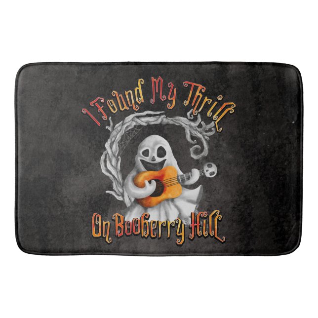 Halloween Ghost Guitar Booberry Hill Bath Mat (Front)