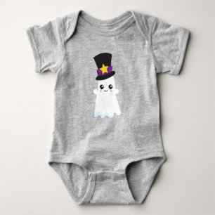 Halloween, Ghost, Hat, Trick Or Treat, Boo Baby Bodysuit