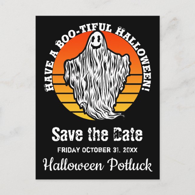 Halloween Ghost Have Boo-tiful Save Date Postcard (Front)