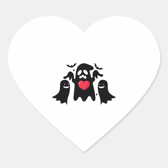 Halloween Ghost Heart Ghost Halloween Ghosts Sticker (Front)
