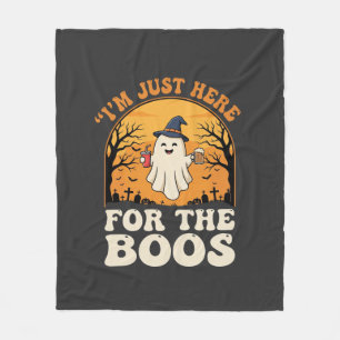 Halloween Ghost Here For The Boos Fleece Blanket