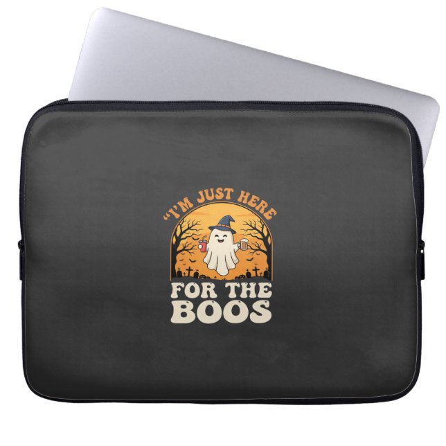 Halloween Ghost Here For The Boos Laptop Sleeve (Front)