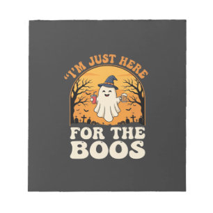 Halloween Ghost Here For The Boos Notepad