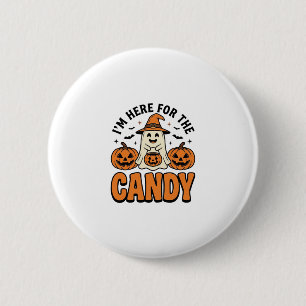 Halloween Ghost Here For The Candy Cute Vintage_1 6 Cm Round Badge
