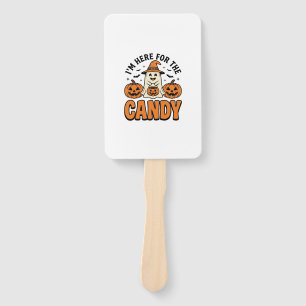 Halloween Ghost Here For The Candy Cute Vintage_1 Hand Fan