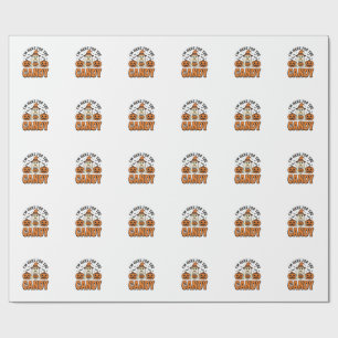 Halloween Ghost Here For The Candy Cute Vintage_1 Wrapping Paper