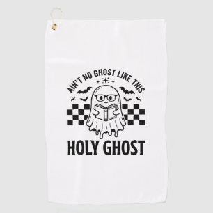 Halloween Ghost Holy Ghost Funny Vintage Checkerbo Golf Towel