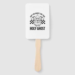 Halloween Ghost Holy Ghost Funny Vintage Checkerbo Hand Fan