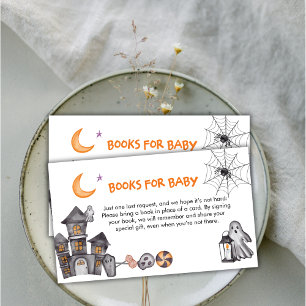 Halloween Ghost House Baby Shower Books For Baby Enclosure Card