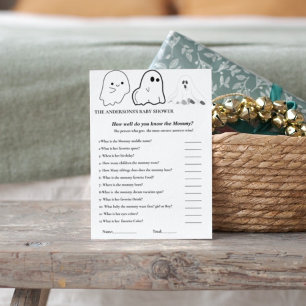Halloween Ghost How well you know mum baby shower Card