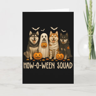Halloween Ghost Husky Dog Mum Husky Lover Men Wome Card