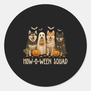 Halloween Ghost Husky Dog Mum Husky Lover Men Wome Classic Round Sticker