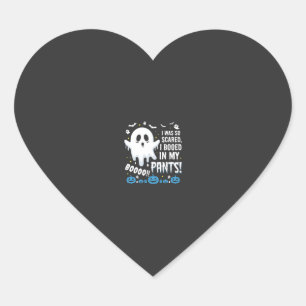 Halloween Ghost I Booed My Pants Design Heart Sticker