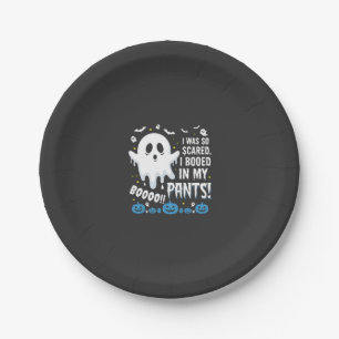 Halloween Ghost I Booed My Pants Design Paper Plate