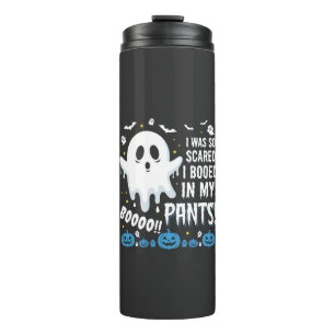 Halloween Ghost I Booed My Pants Design Thermal Tumbler