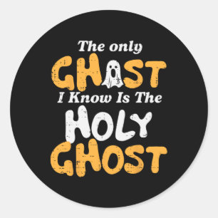 Halloween Ghost I Know Holy Christian Costume Men Classic Round Sticker
