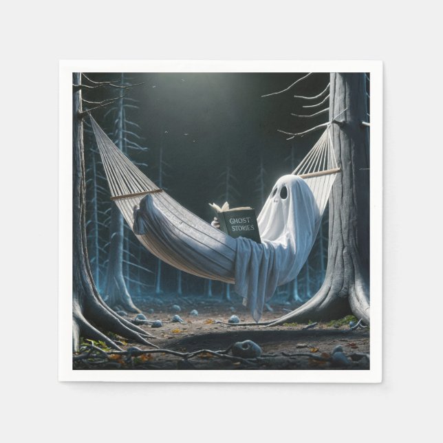 Halloween Ghost In a Hammock Napkin (Front)
