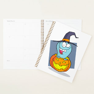Halloween Ghost in Pumpkin Spooky Witch  Planner