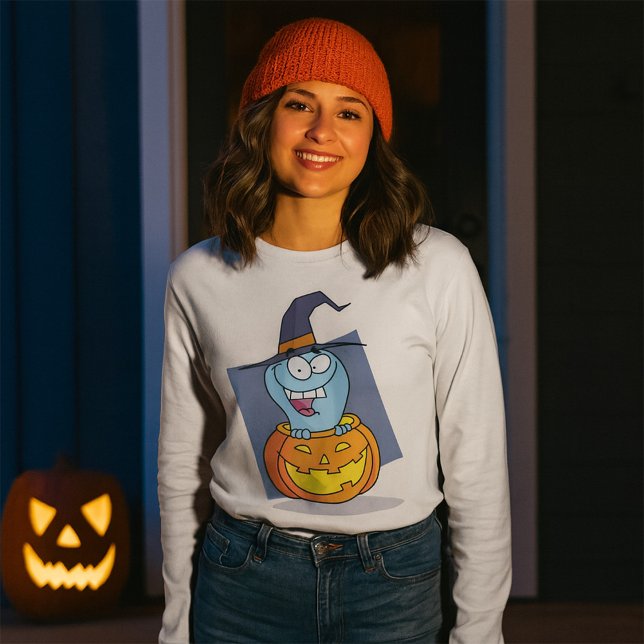 Halloween Ghost in Pumpkin Spooky Witch  T-Shirt (Creator Uploaded)