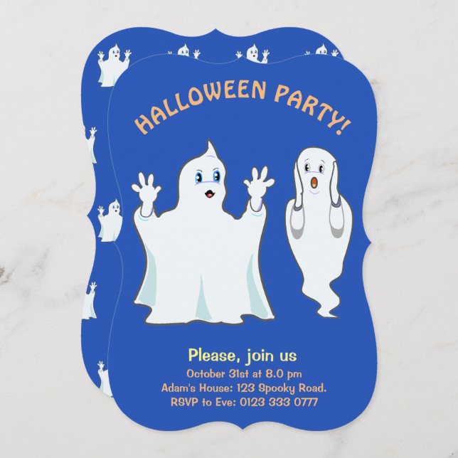 Halloween Ghost Invitation (Front/Back)