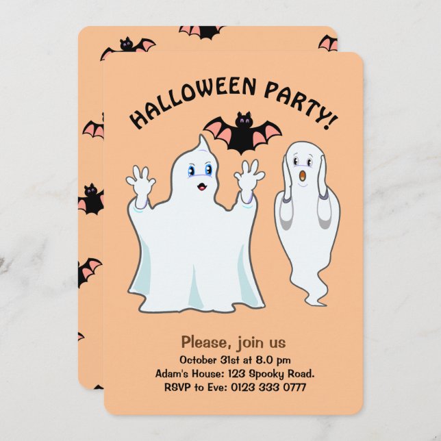 Halloween Ghost Invitation (Front/Back)