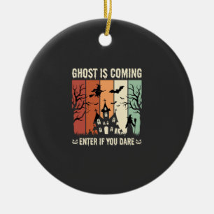 Halloween Ghost Is Coming Haunted House Ceramic Tree Decoration