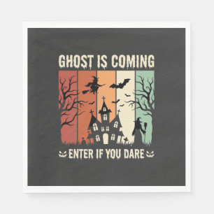 Halloween Ghost Is Coming Haunted House Napkin