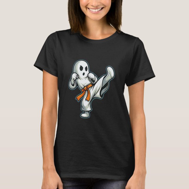 Halloween Ghost karate T-Shirt (Front)