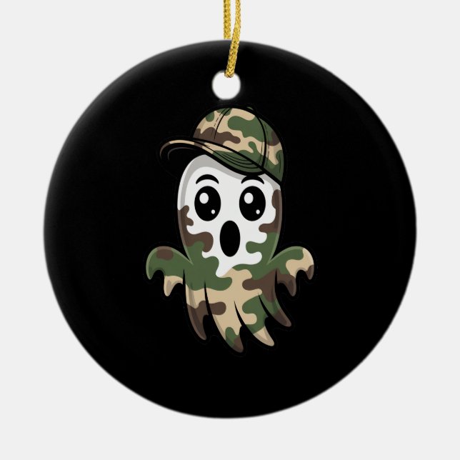 Halloween Ghost Kids Ceramic Tree Decoration (Front)