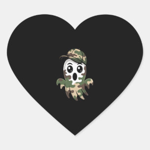 Halloween Ghost Kids Heart Sticker