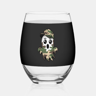 Halloween Ghost Kids Stemless Wine Glass