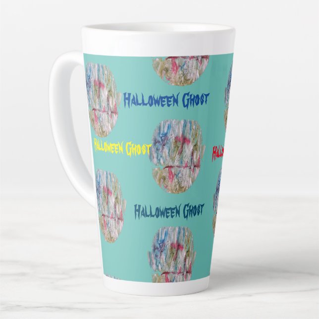 Halloween Ghost Latte Mug (Left Angle)