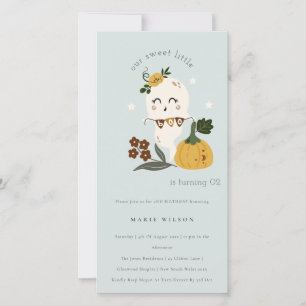 Halloween Ghost Little Boo Any Age Birthday Invite