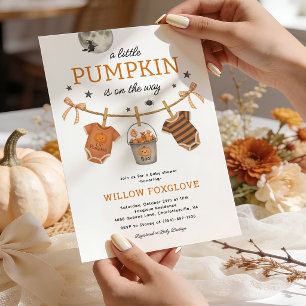 Halloween Ghost Little Boo Baby Shower Invitation