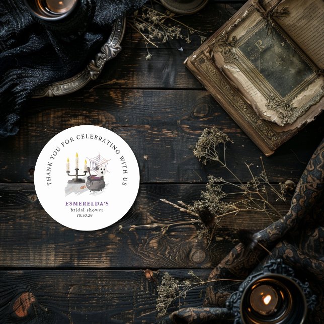 Halloween Ghost Little Boo Baby Shower Sticker  (A LITTLE BOO IS ALMOST DUE BABY SHOWER THANK YOU STICKER )