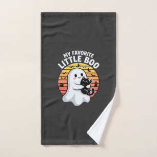 Halloween Ghost Little Boo Cat Hand Towel