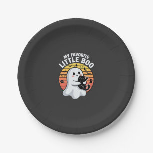 Halloween Ghost Little Boo Cat Paper Plate