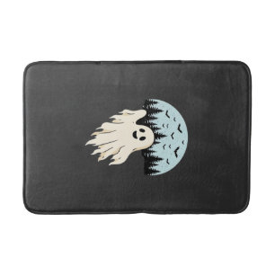 Halloween Ghost Moon Forest Design_1 Bath Mat