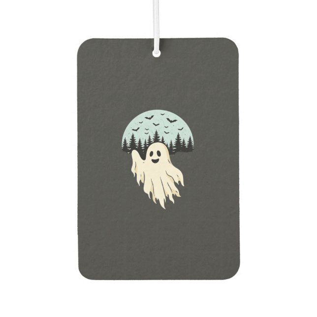 Halloween Ghost Moon Forest Design_1 Car Air Freshener (Front)
