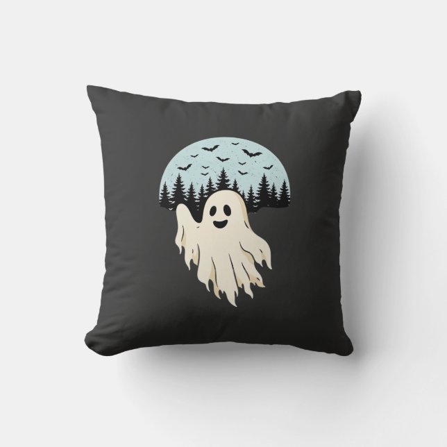 Halloween Ghost Moon Forest Design_1 Cushion (Front)