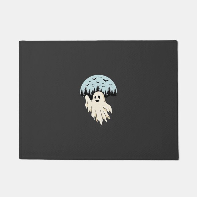 Halloween Ghost Moon Forest Design_1 Doormat (Front)