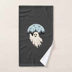 Halloween Ghost Moon Forest Design_1 Hand Towel