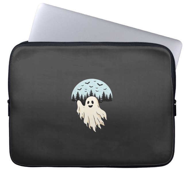 Halloween Ghost Moon Forest Design_1 Laptop Sleeve (Front)
