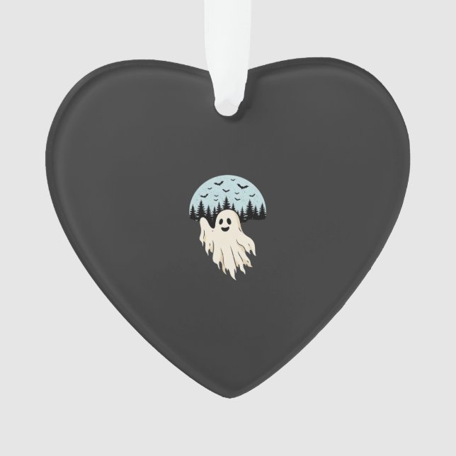 Halloween Ghost Moon Forest Design_1 Ornament (Front)