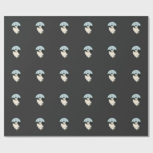 Halloween Ghost Moon Forest Design_1 Wrapping Paper