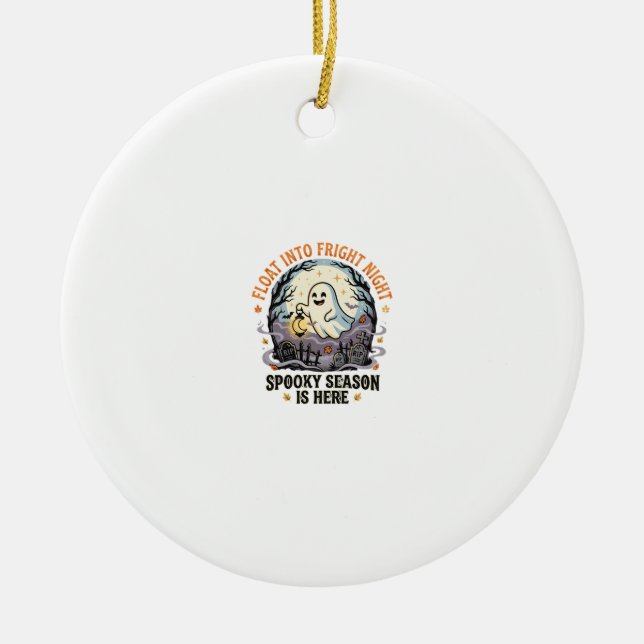 Halloween Ghost Moon Parade Ceramic Tree Decoration (Front)