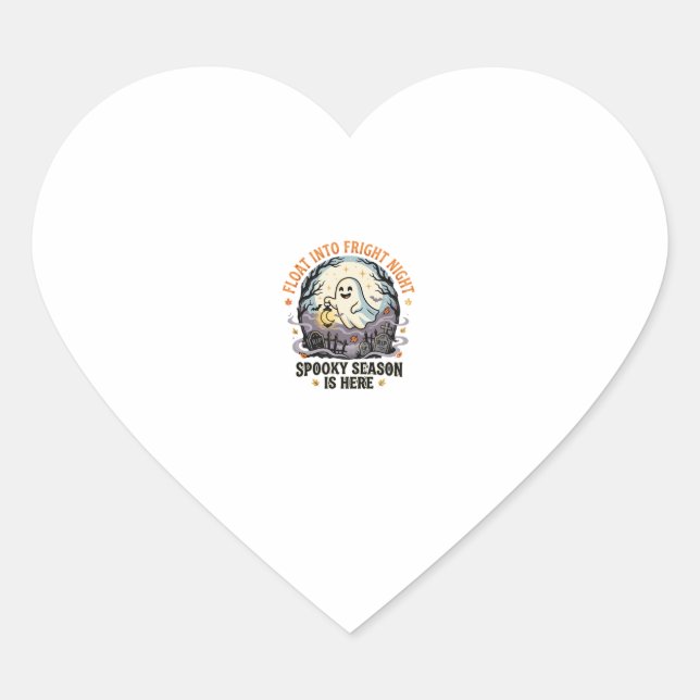 Halloween Ghost Moon Parade Heart Sticker (Front)