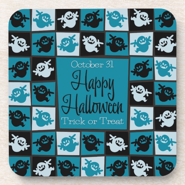 Halloween ghost mosaic coaster (Front)